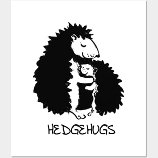 'Hedgehugs Hedgehog Hugging' Sweet Hedgehog Gift Posters and Art